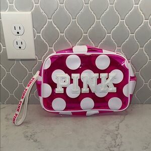 Y2K PINK Victoria's Secret Polka Dot Makeup Bag